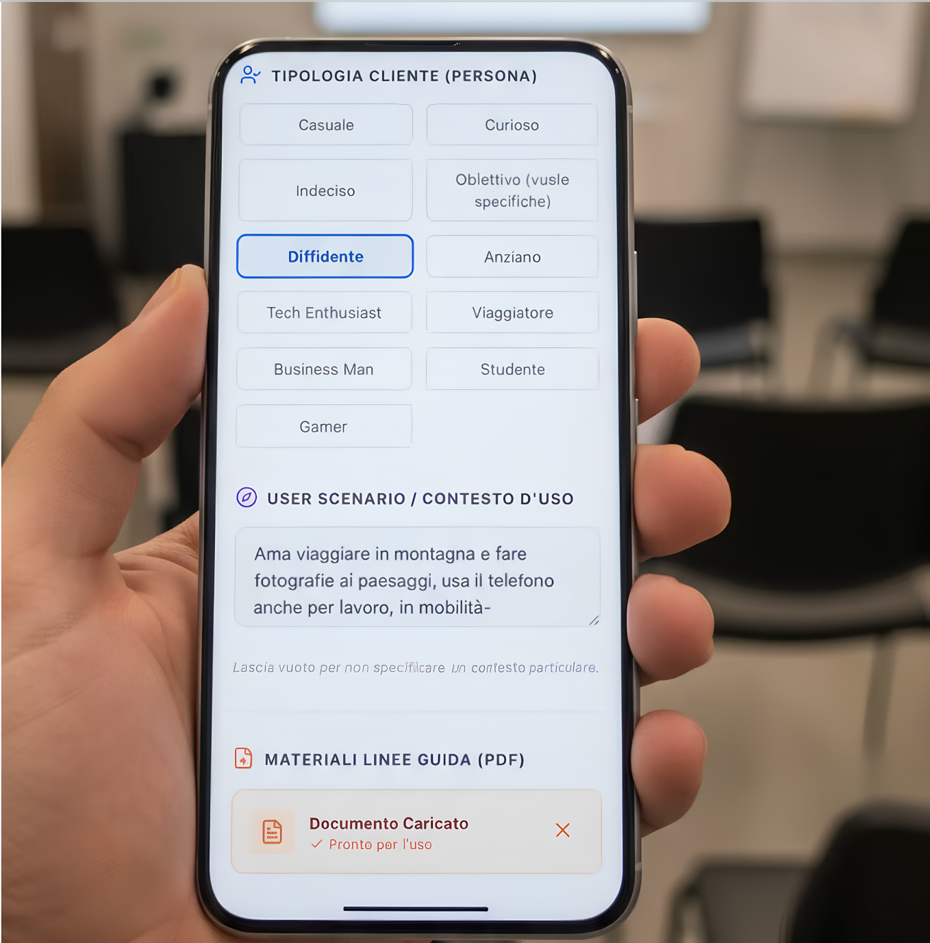 Il training manager configura le attività
